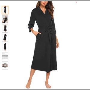 Maxmoda Womens Knit Bathrobe, NWT, Black, Size XL